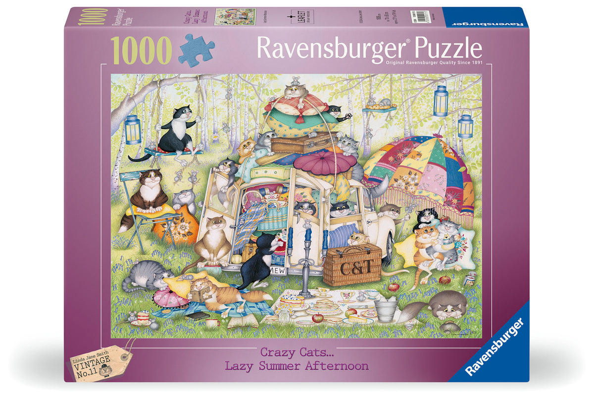 Crazy Cats Lazy Summer Afternoon, 1000 Pieces