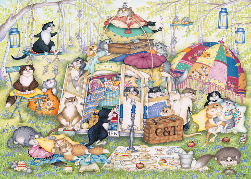 Crazy Cats Lazy Summer Afternoon, 1000 Pieces