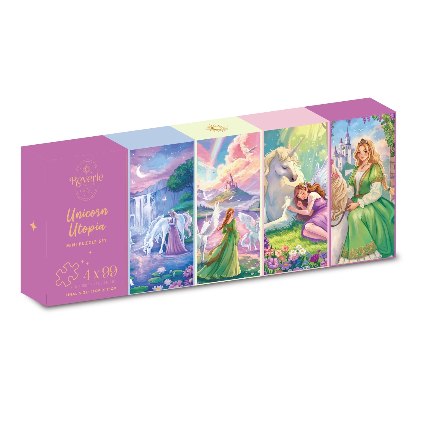 Reverie | Unicorn Utopia 4 X 99 Piece Mini Puzzle Set