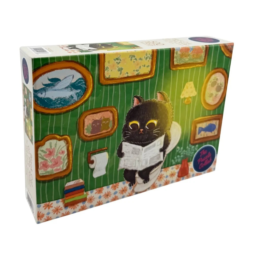 The Puzzle Collab | Black Cat on The Toilet Jigsaw Puzzle, 500 Pieces