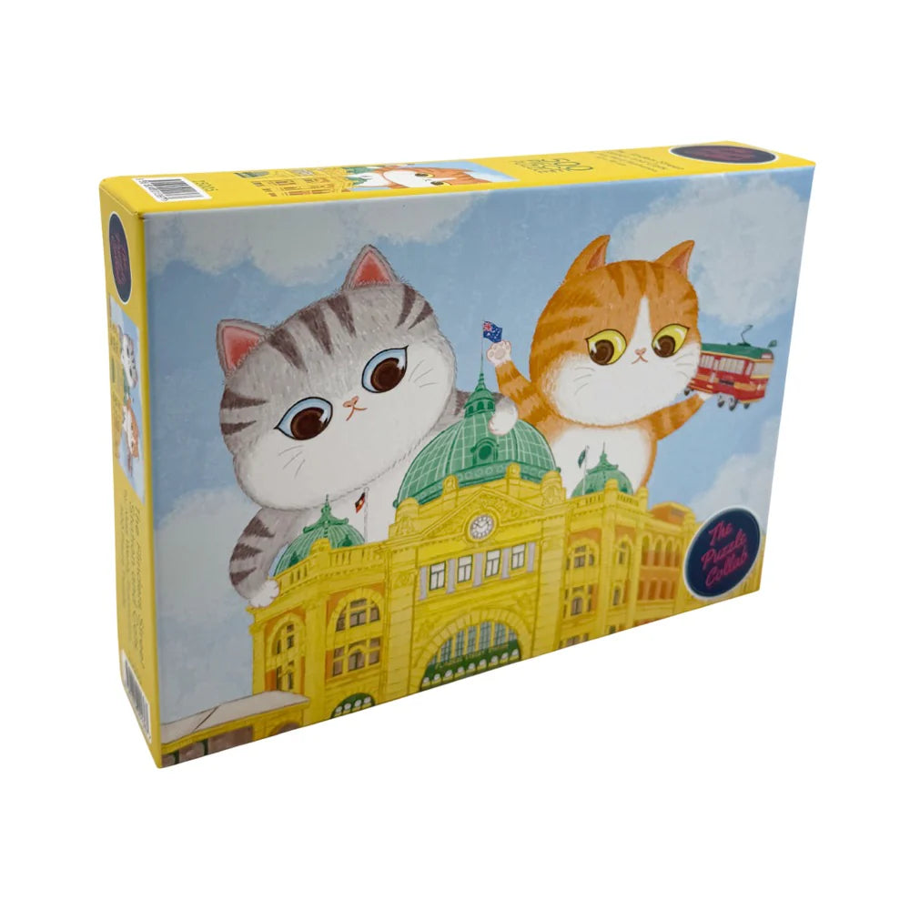 The Puzzle Collab | The Flinders Street Station and Cats Jigsaw Puzzle, 500 Pieces
