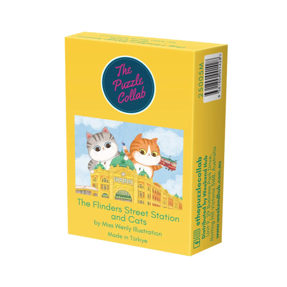 The Puzzle Collab | The Flinders Street Station and Cats, 99 Piece Micro Puzzle