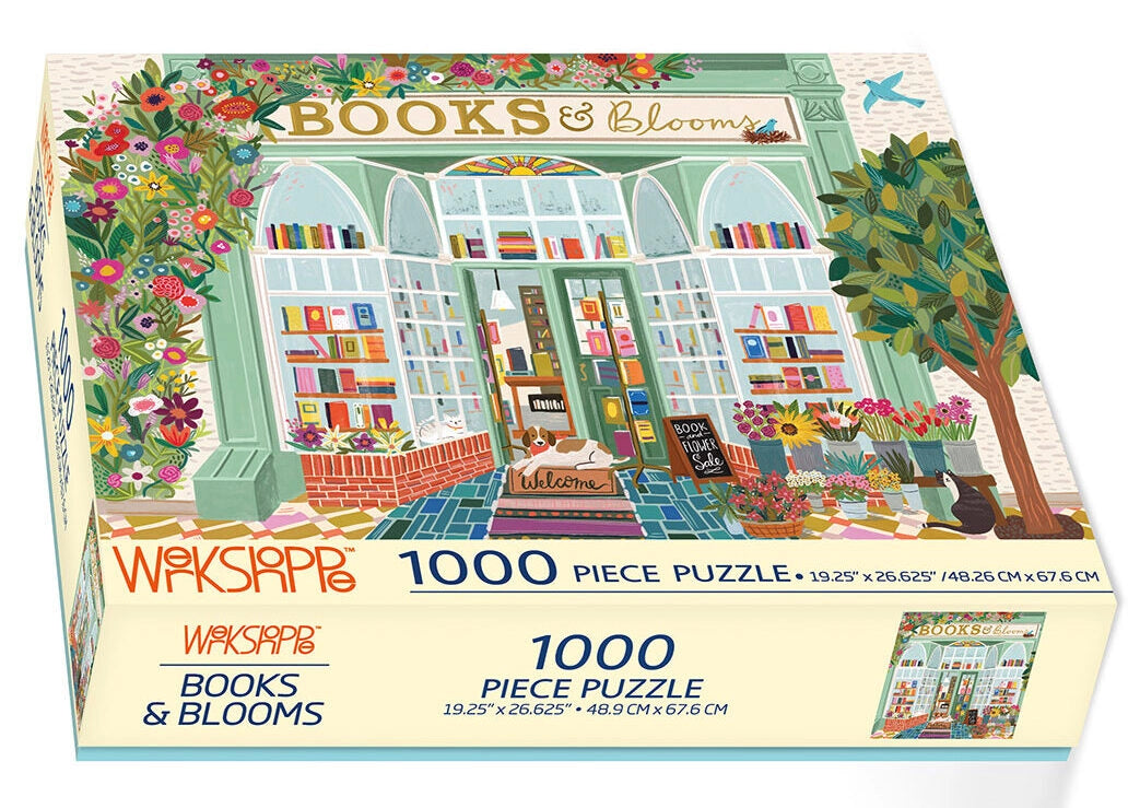 Werkshoppe | Books & Blooms Jigsaw Puzzle, 1000 Pieces