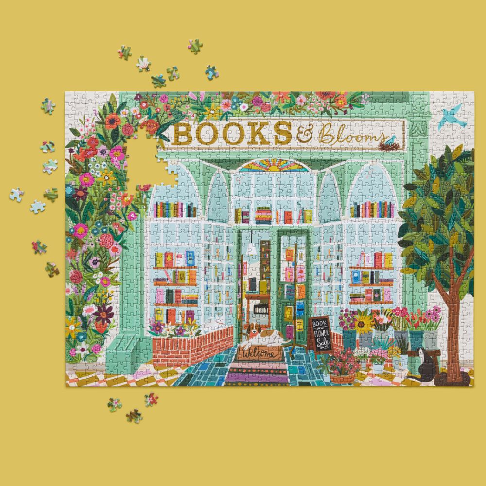 Werkshoppe | Books & Blooms Jigsaw Puzzle, 1000 Pieces
