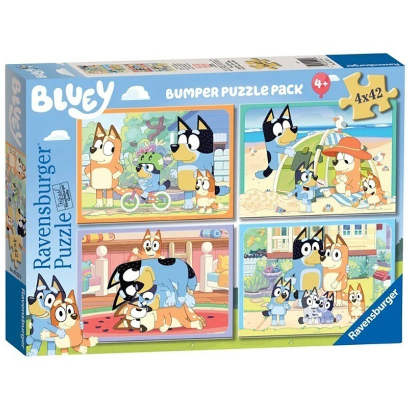 Ravensburger | Bluey Gotta Be Done! Bumper Jigsaw Puzzle Pack, 4x42 Pieces