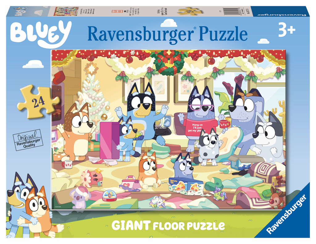 Ravensburger | Bluey Christmas Giant Floor Puzzle, 24 Pieces