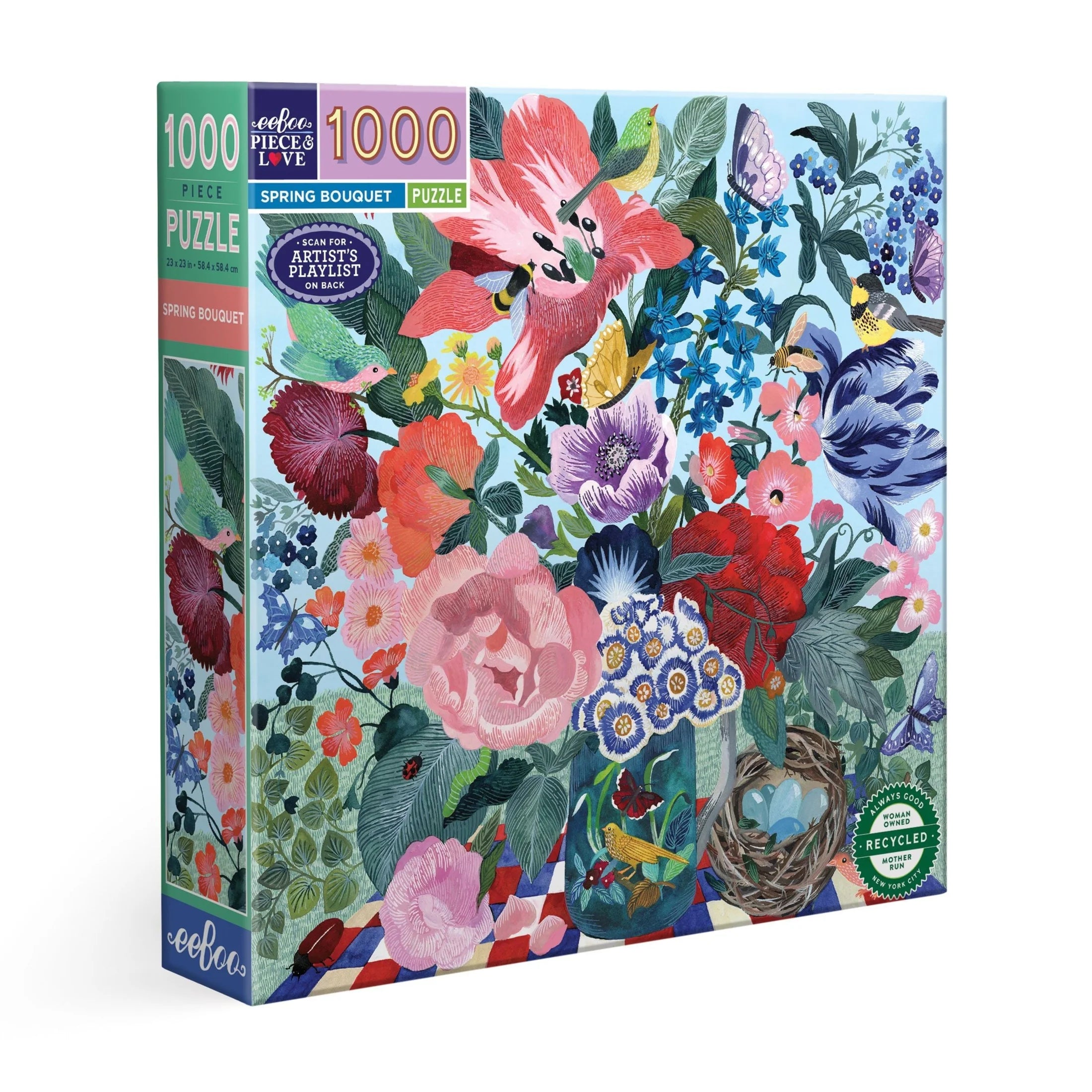 eeBoo | Spring Bouquet Jigsaw Puzzle, 1000 Pieces