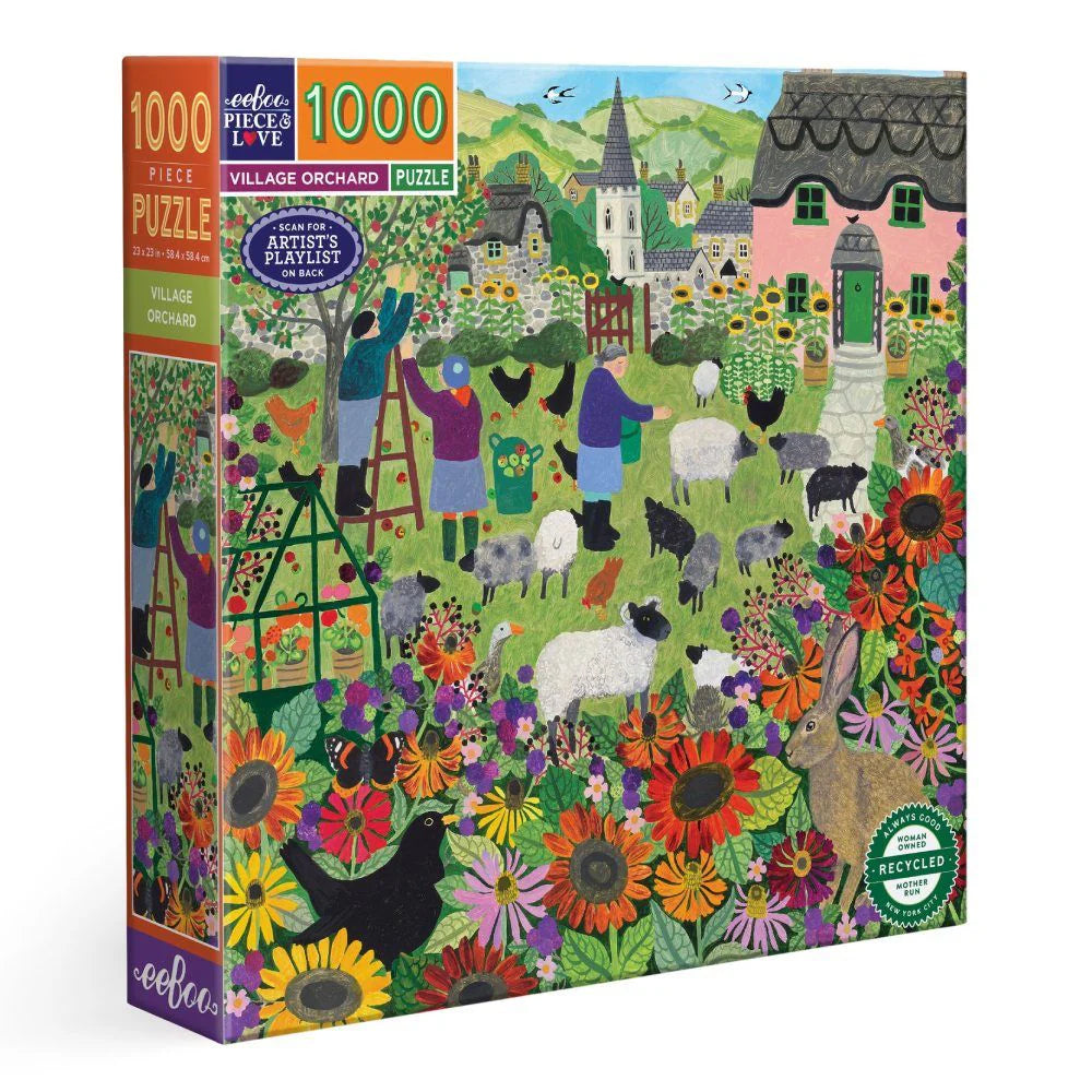 eeBoo | Village Orchard Jigsaw Puzzle, 1000 Pieces