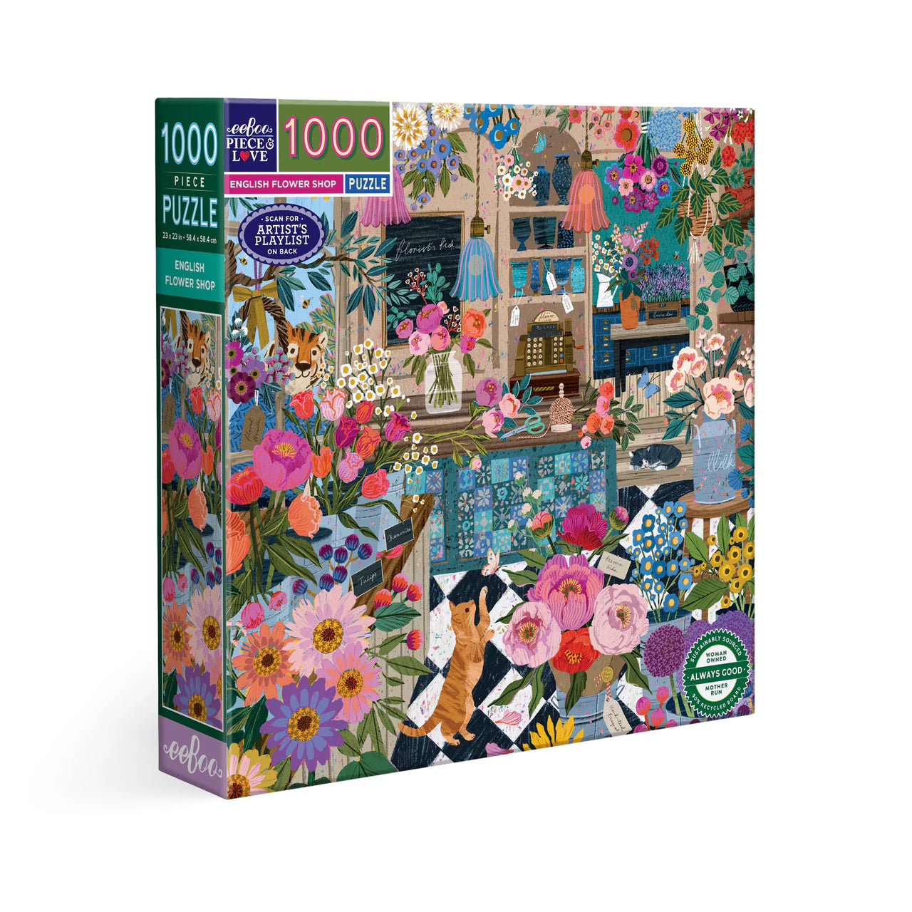eeBoo | English Flower Shop Jigsaw Puzzle, 1000 Pieces