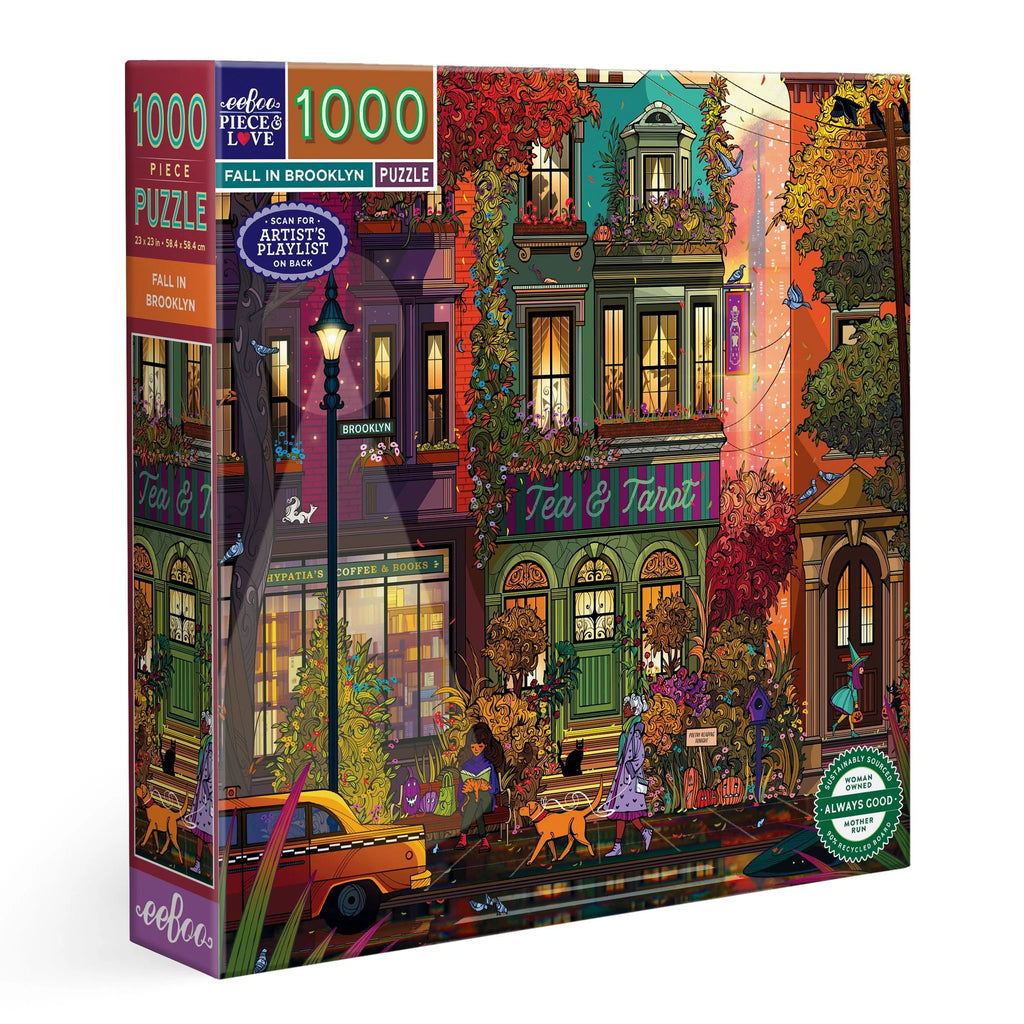 eeBoo | Fall in Brooklyn Jigsaw Puzzle, 1000 Pieces