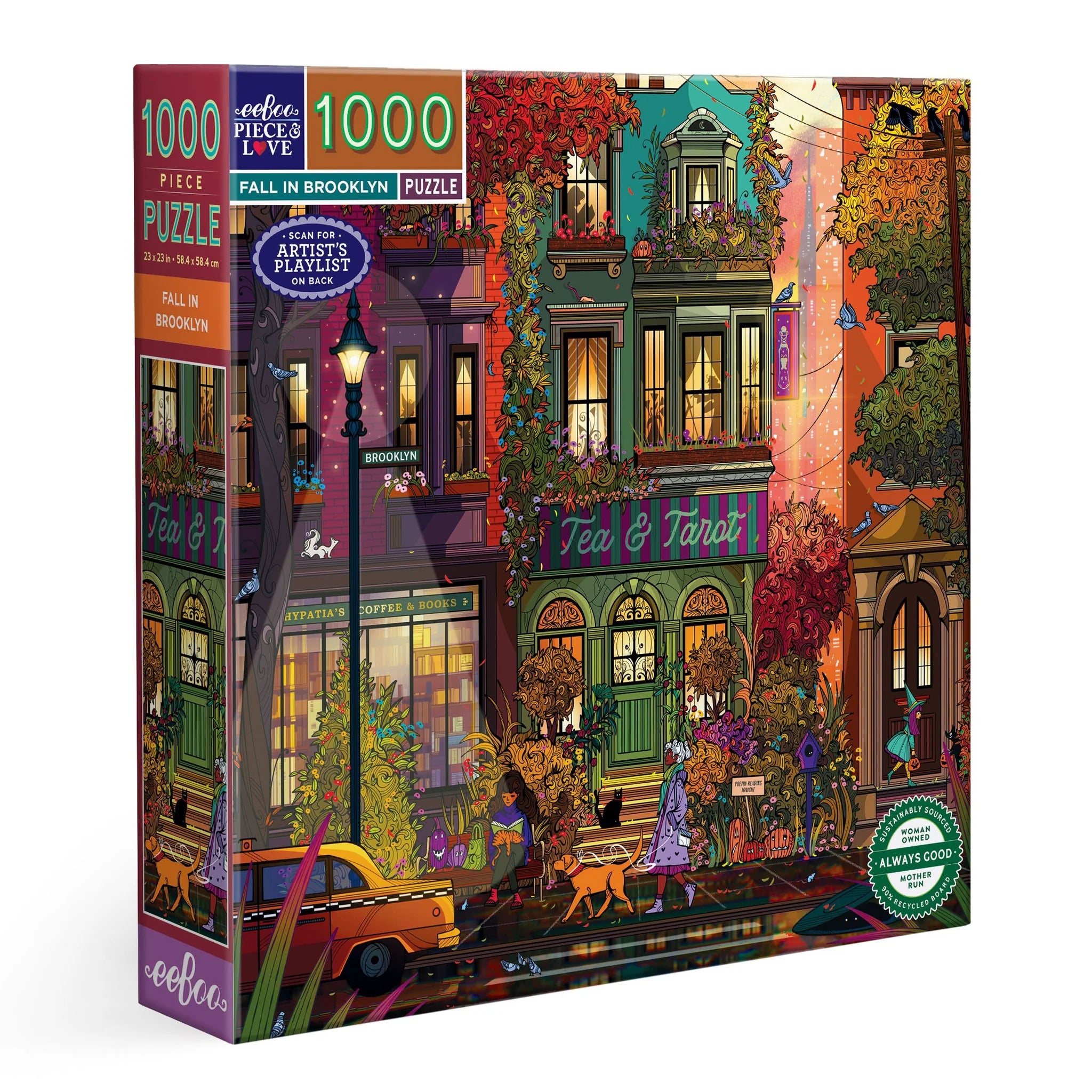 eeBoo | Fall in Brooklyn Jigsaw Puzzle, 1000 Pieces