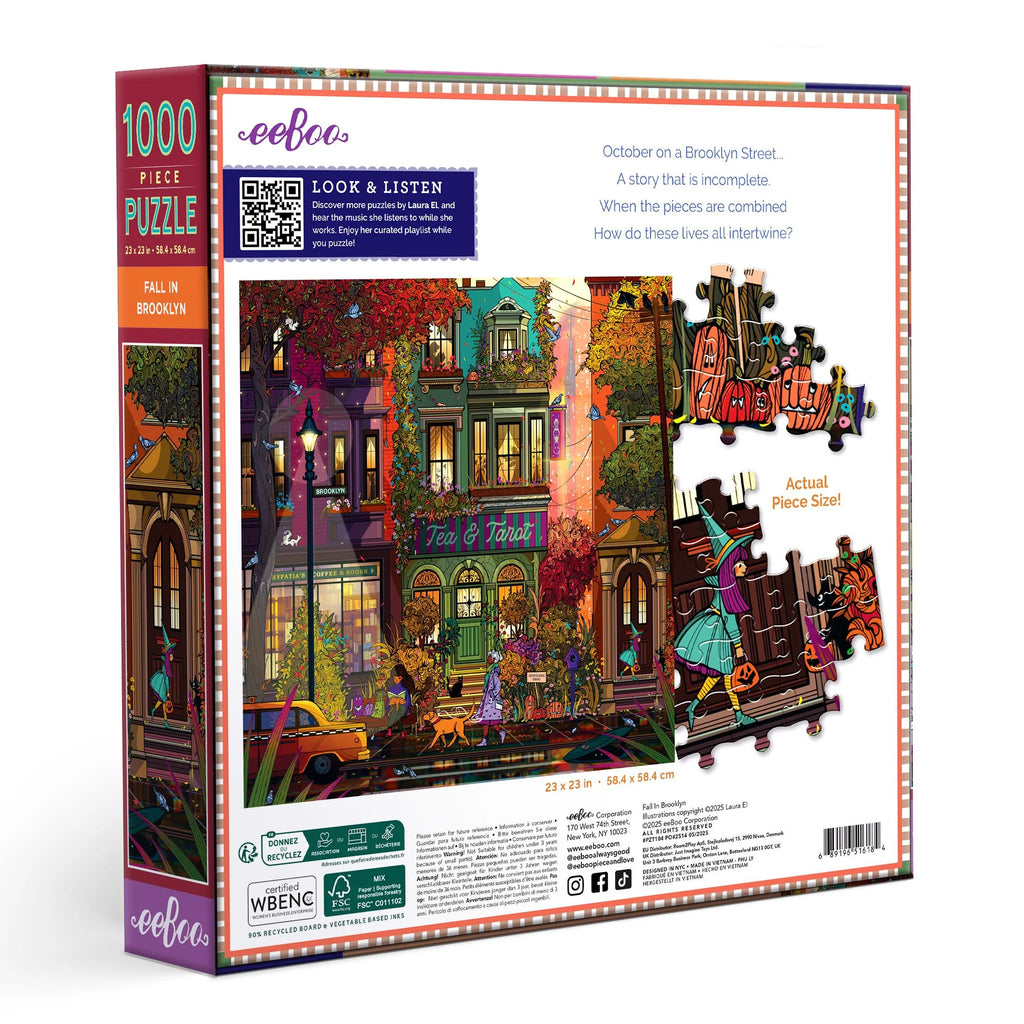 eeBoo | Fall in Brooklyn Jigsaw Puzzle, 1000 Pieces