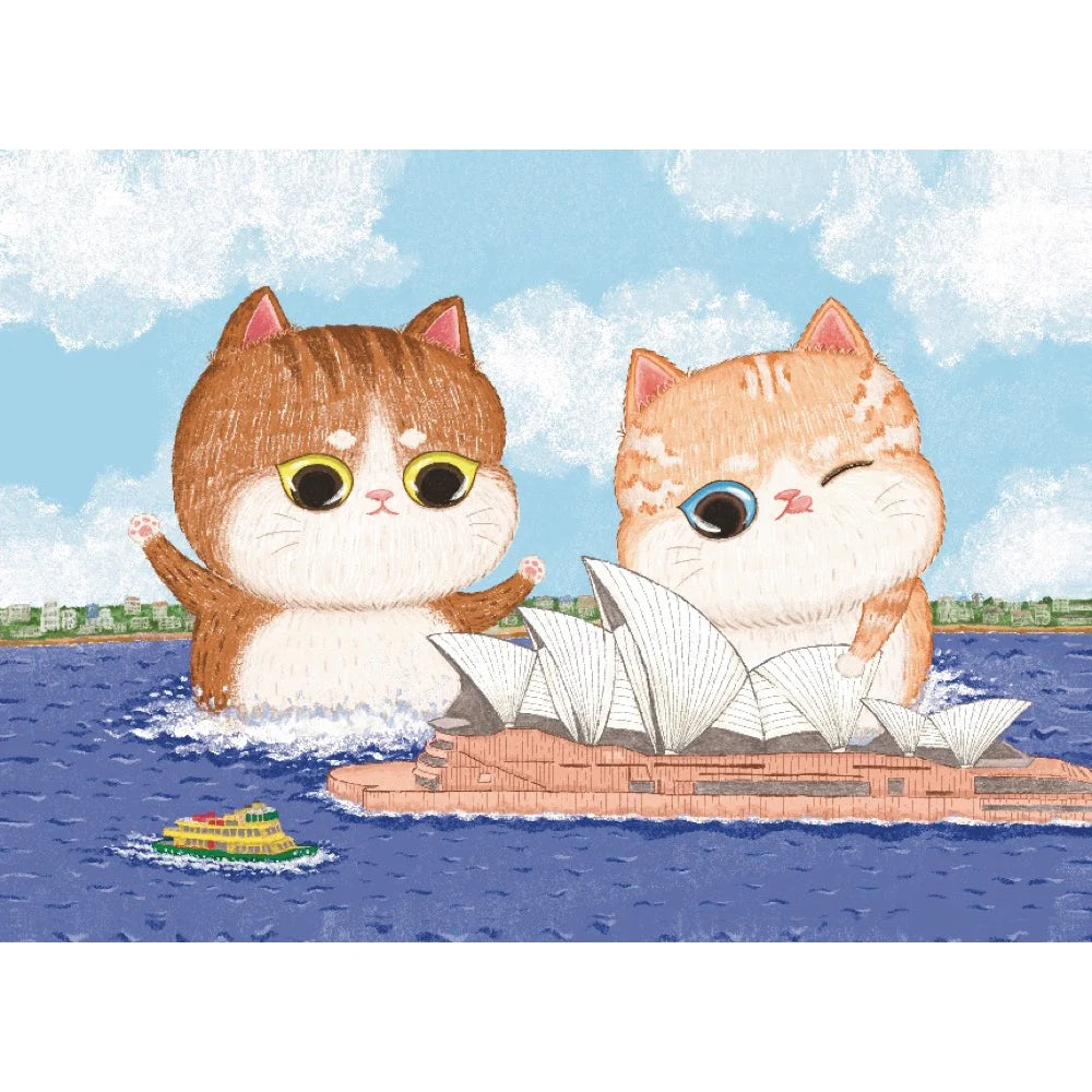 The Puzzle Collab | Sydney Opera House and Cats, 99 Piece Micro Puzzle