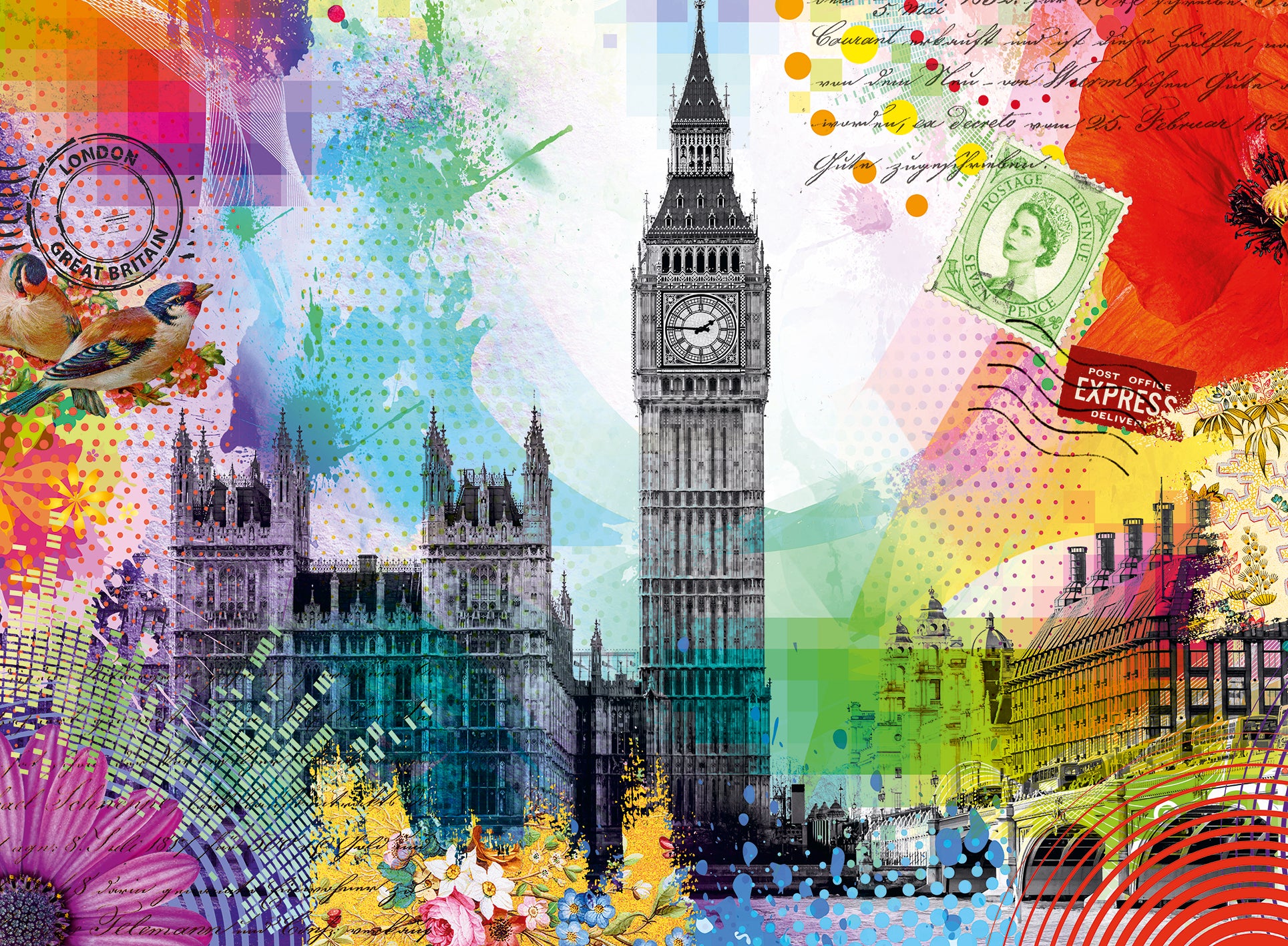 London Postcard, 500 Pieces