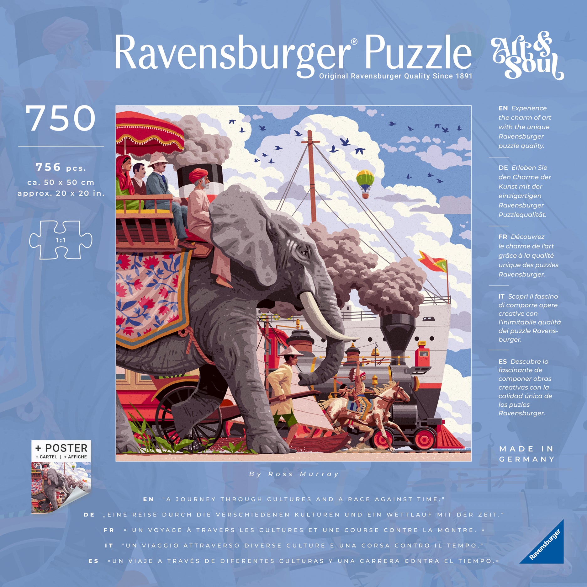 Ravensburger | Around the World in 80 Days Art & Soul Puzzle, 750 Pieces
