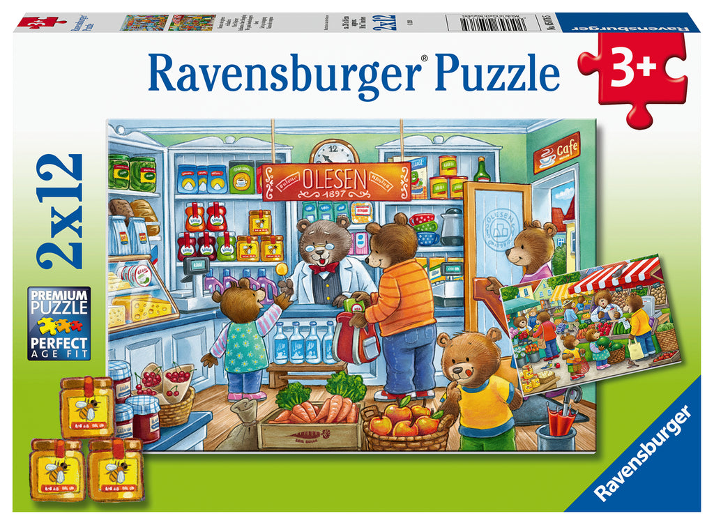Ravensburger | Let's Go Shopping Puzzle, 2x12 Pieces