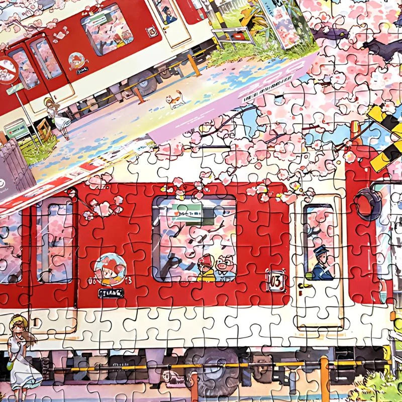 Botop | Sakura Train Jigsaw Puzzle, 300 Pieces