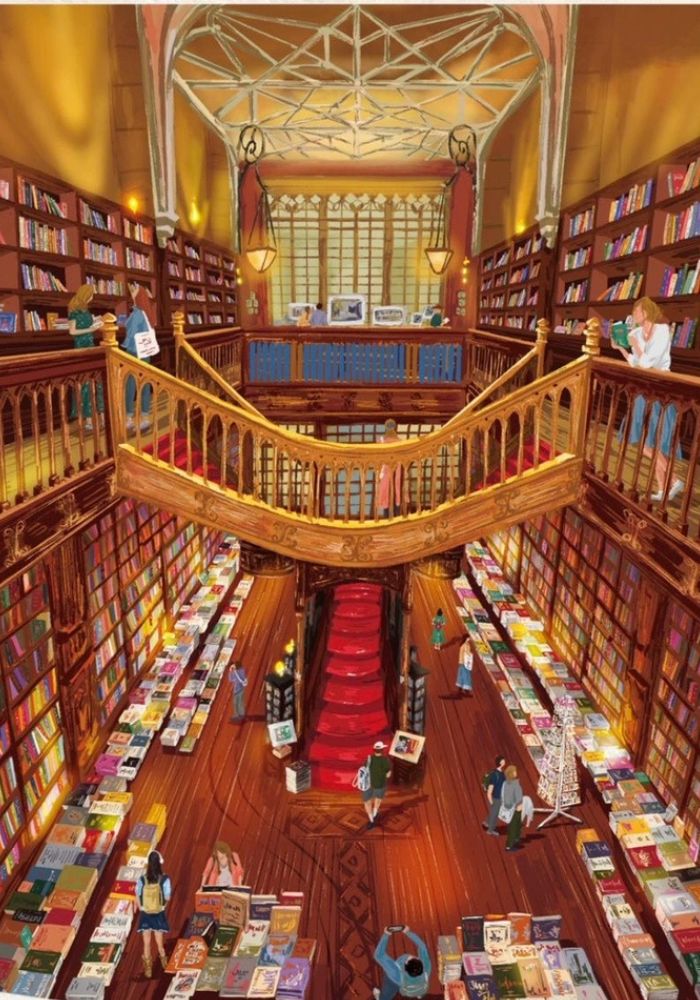 The Vintage Bookstore of My Aspiration Livraria Lello, 1000 Pieces