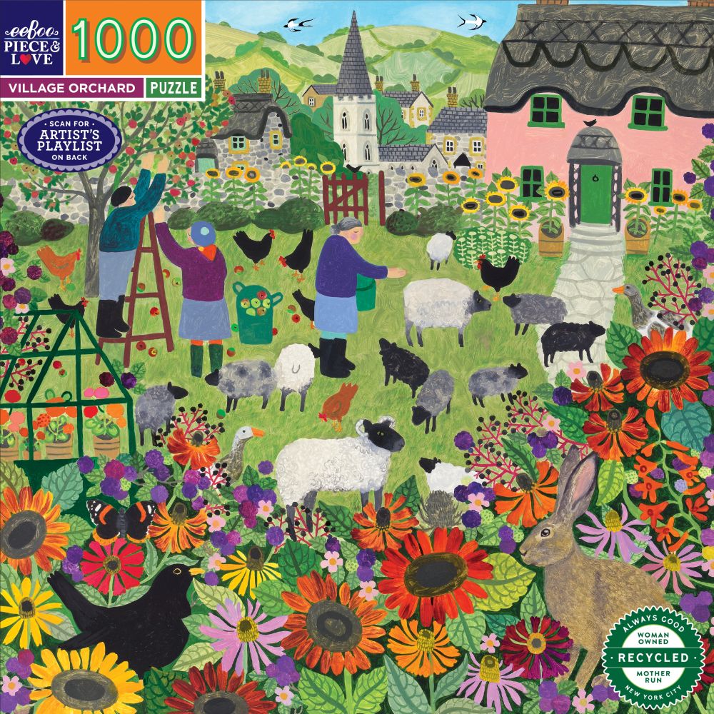 eeBoo | Village Orchard Jigsaw Puzzle, 1000 Pieces